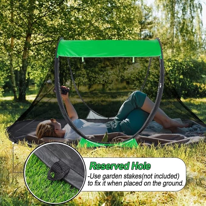 1 Person Pop-up Mosquito Tent for Camping - Breathable & Fine Mesh Camping Bug Screen Net with Carry Bag, Instant Portable Screen Tent for Teenagers/Adults