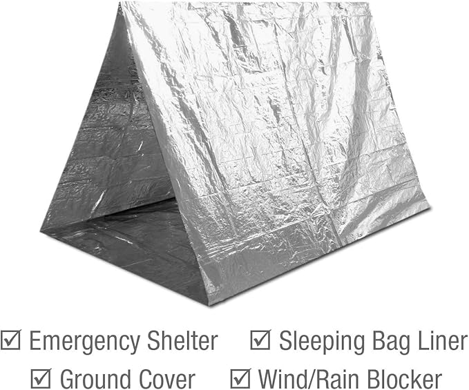 Swiss Safe Emergency Mylar Thermal Blankets + Bonus Space Blanket - Compact & Insulated for Cold Weather - Designed for NASA, Outdoor Camping, Survival, First Aid Car Kit - Silver, 75 Pack