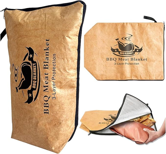 BBQ Blanket,Insulated BBQ Meat Blanket Bag, Reusable Smoked Grilled Meat Insulated Rest Bag,Can Handle any Chest, Pork, Steak, Chicken Wings-Great for Tailgating-BBQ blanket (regular 22 inches)