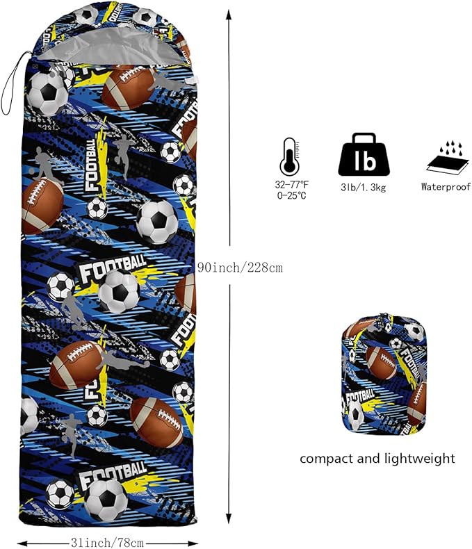 Sleeping Bags for Adults and Kids Backpacking Camping Sleeping Bags for Girls and Boys Lightweight Waterproof Cold/Warm 3-Season