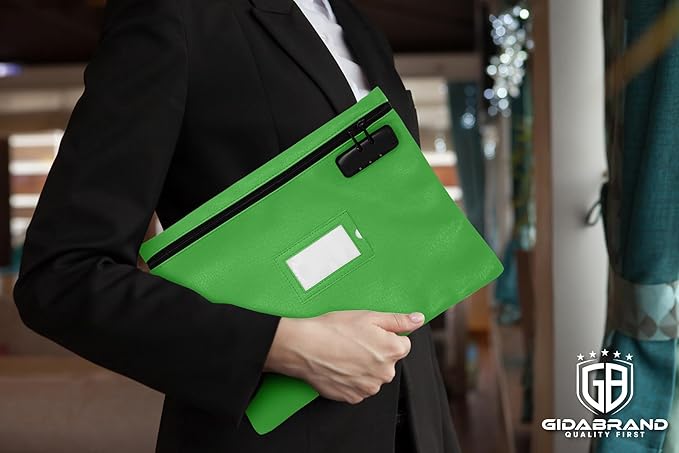 GreenZipper Notary Supplies Bag | 14x11 inch | Locking Document Case for Notary Kit, Stamp, Embosser, Ink Pad, and Valuables