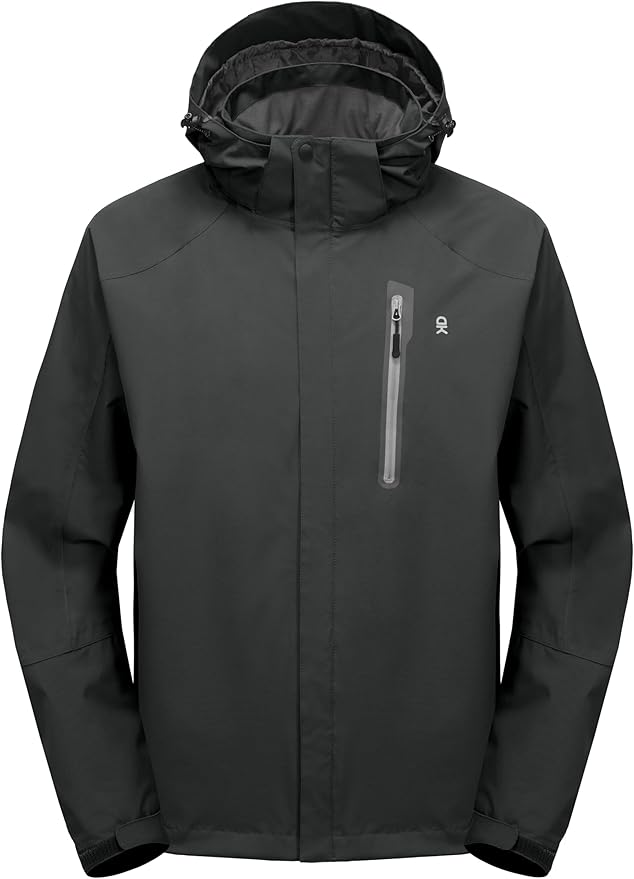 Little Donkey Andy Men's Waterproof Rain Jacket Outdoor Lightweight Hooded Raincoat for Hiking Golf Travel Fishing