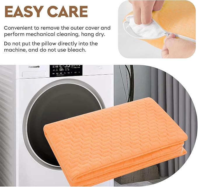 Small Shredded Memory Foam Pillow, Camping Pillow Travel Pillow - Compressible Medium Firm, Breathable Cover, Ideal Backpacking Hiking, Airplane and Car (Apricot Yellow, L)