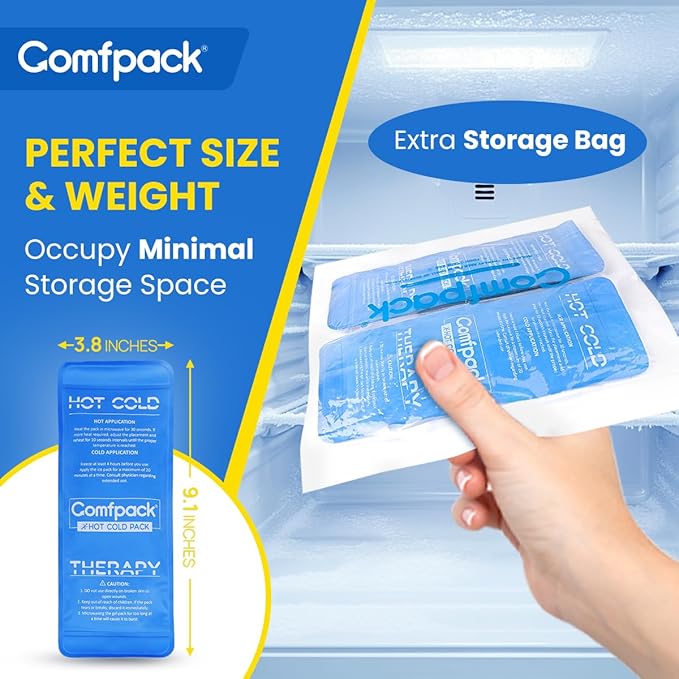 Soft Ice Packs for Sports Injuries, Long Lasting Multipurpose Gel Ice Pack with Dual Temperatures for Muscle Pain Relief & Strains, Handheld Design Cold Pack for Head, Shoulder, Knee, Ankle