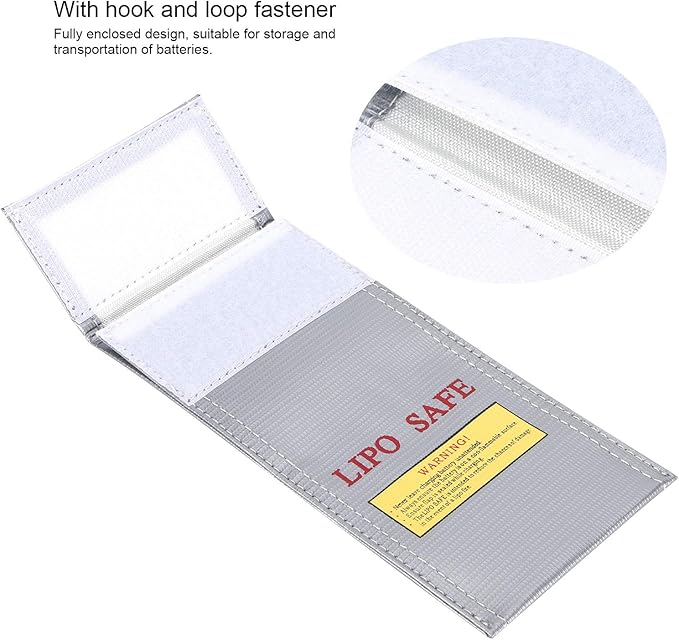 Lipo Battery Guard Bag - Fireproof Explosion Proof Portable Charging Bag With Loop Fastener for Flammable and Explosive Products
