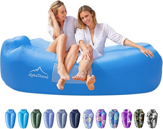 AlphaBeing Inflatable Lounger Beach Chair Accessories, Air Sofa Hammock Inflatable Couch for Camping Backyard Lakeside with Compression Sacks, Ideal Outdoor Gifts for Adults