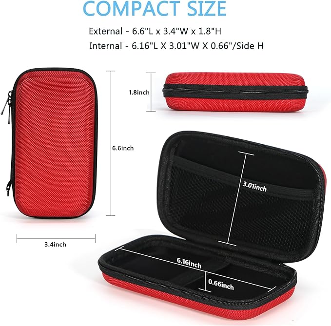 Hard Protective Travel Case, GLCON Electronic Organizer for Anker/Jackery/RAVPower Power Bank, Shockproof EVA Carrying Case for Cell Phones, Travel Gadgets for Cables, Car/GPS Accessories