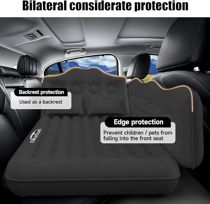Car Air Mattress, Inflatable SUV Truck Camping Mattress for Back Seat, Thickened Travel Car Bed Sleeping Pad with Air Pump 2 Pillows
