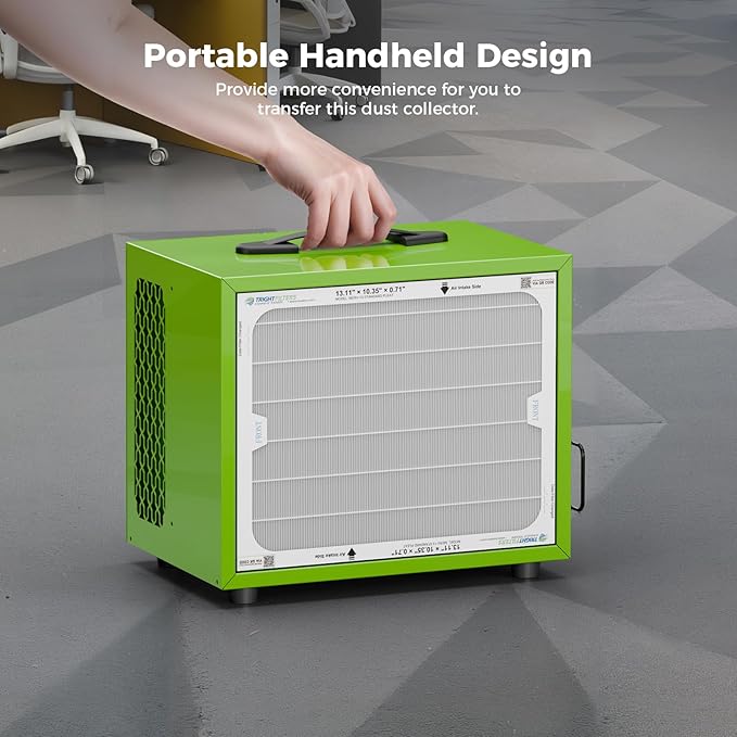 ALORAIR Portable 2 Stage (580/780 CFM) Intake Air Filtration Systems Woodworking with Strong Vortex Fan, Movable Air Filter for Garage, Home, Workshop, Bench Top, Shop Dust Collectors, Purecare 780S