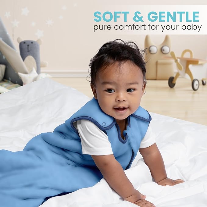 Rayon Made from Bamboo Sleep Sack 1.0 TOG 0-6 Months Unisex Baby Sleeping Bag with 2-Way Zipper Breathable Wearable Blanket Baby