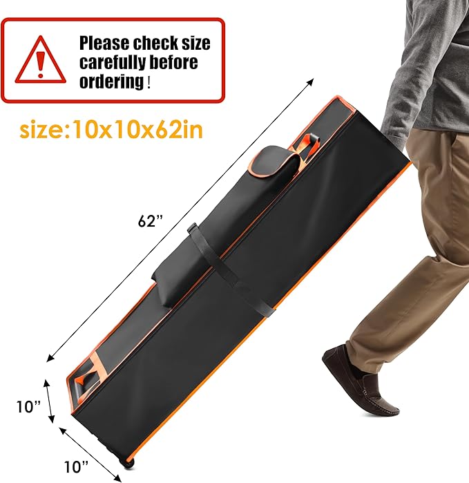 10 x 10 x 62in Canopy Bag Replacement for 10 x 10 Pop Up Canopy Tent with Roller Wheels - Canopy Carrying Bag with Handles - Pop Up Canopy Replacement Parts - 600D Waterproof Oxford Fabric