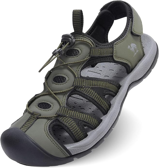 CAMELSPORTS Men's Hiking Sandals Closed Toe Outdoor Beach Sandal Waterproof Sport Fisherman Sandals Water Shoes