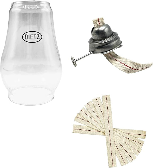 Light of Mine: Dietz #80 Blizzard Oil Lantern Replacement Kit with Blizzard Globe, Blizzard Burner, and 7/8" Replacement Wick Strips