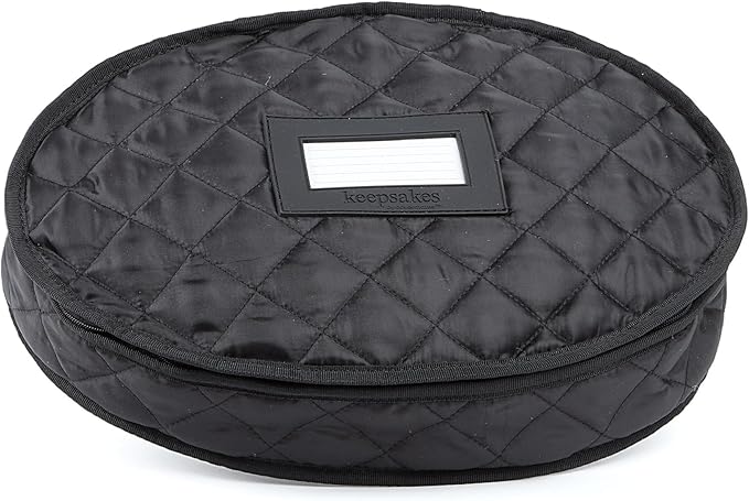 Covermates Keepsakes - Serveware Storage - Padded Protection - ID Window - Stain Resistant - Machine Washable - China Storage, Black