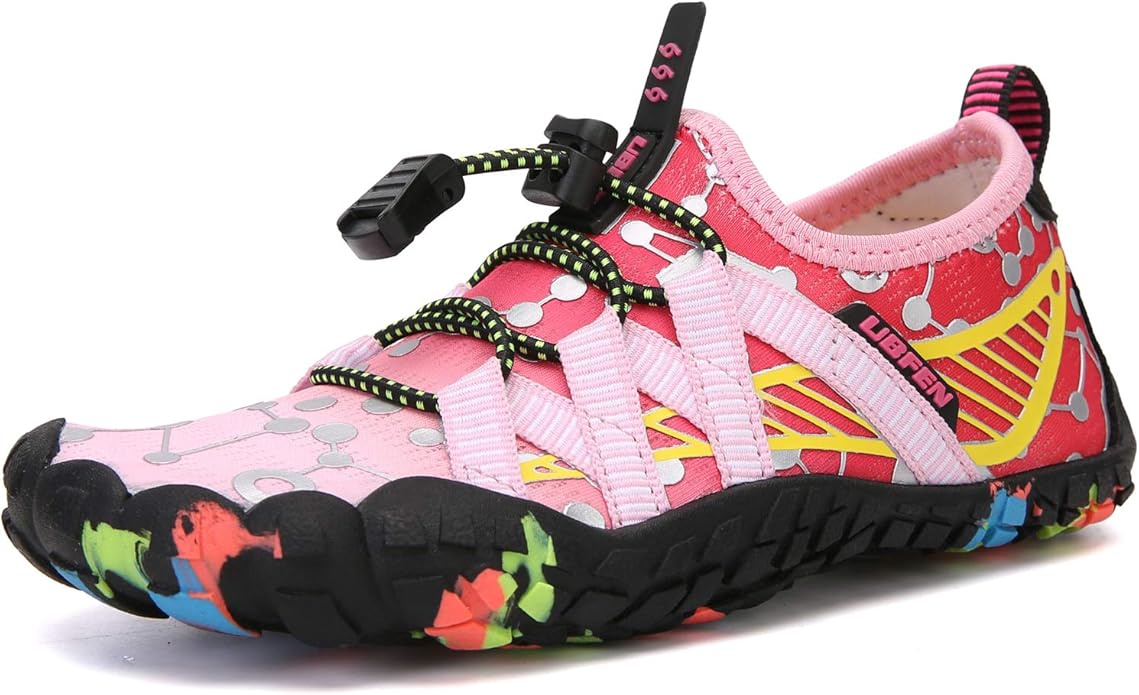 UBFEN Water Shoes for Kids Boys Girls Aqua Socks Barefoot Beach Sports Swim Pool Quick Dry Lightweight Toddler Little Big Kid