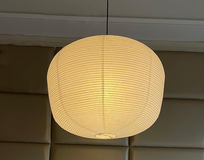Hytsoeee(19.69Inch) Large Paper Lantern,White Wax Gourd Paper Lamp Shade, Chinese Foldable Rice Paper Lamp Shade,Handmade Pendant Light Cover for Indoor Ceiling Decoration (19.69)