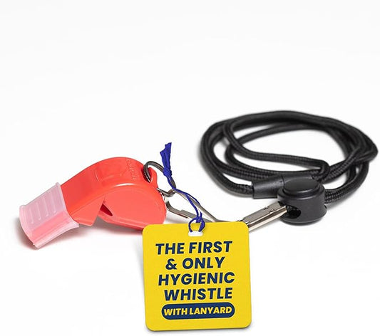 The Protector Whistle P51 - Coach Whistle - Official Whistle for Sports, Removable Cushioned Mouth Grip, Loud Safety Whistle for Adults with Breakaway Lanyard - Emergency Whistle Teacher Lifeguard