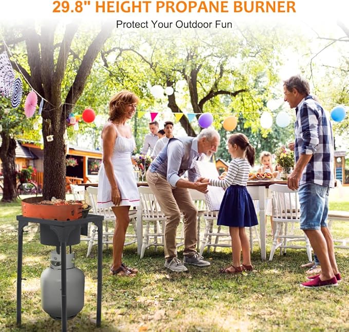 Camplux Propane Burner 130,000 BTU, Single Gas Burners, Outdoor Stove for Home Brewing, Turkey Fry, Maple Syrup Prep