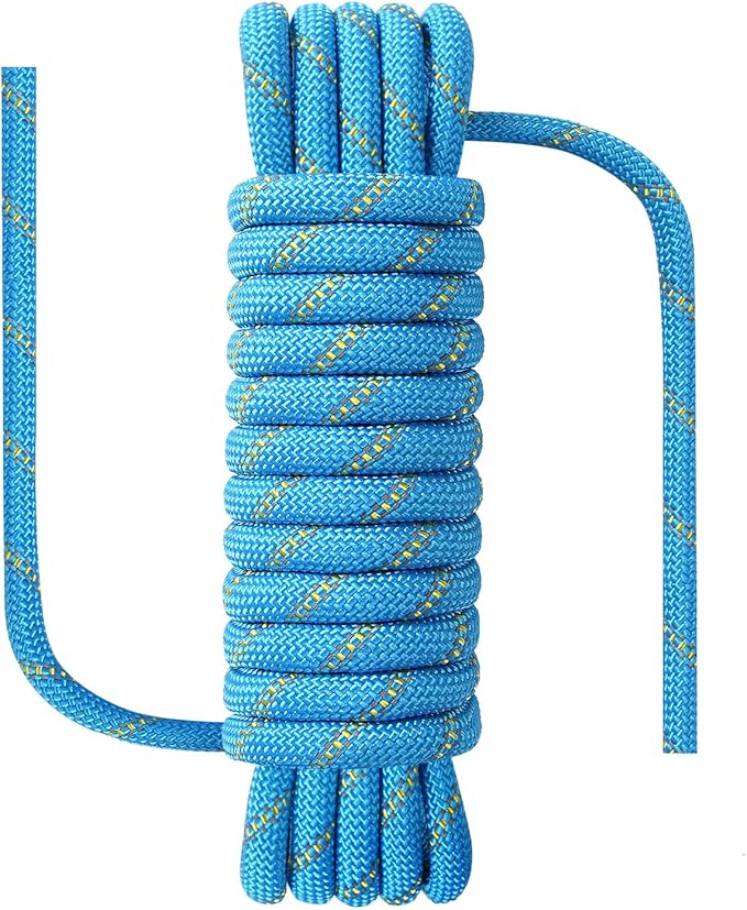 1/2 in x 16 ft Boat Marine Rope for Canyoneering, Floating, Fishing, Rafting, Camping, Hiking, Hunting, Anchor, Arborist Tree, Rafting, Rescue, Knotting Practice Nylon/Polyester Blue