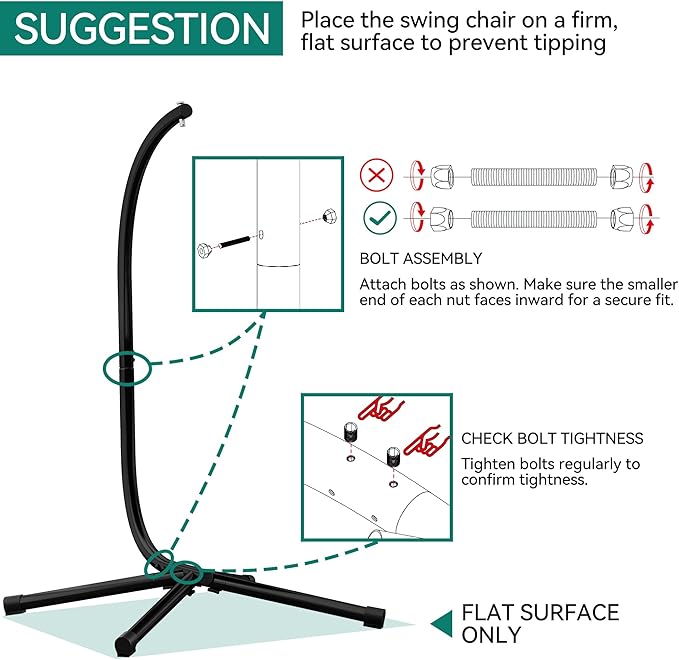 YITAHOME Hanging Egg Chair with Stand Swing Chair Wicker Indoor Outdoor Hammock Egg with Cushions 330lbs for Patio, Bedroom, Garden and Balcony, Single, Beige