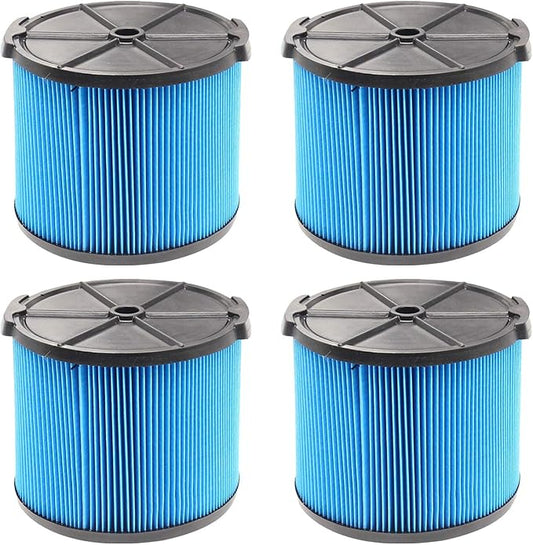 4 Pack VF3500 Replacement Filter for Ridgid Wet Dry Vac filters 3-4.5 Gallon Vacuums, Fits WD3050, WD4070, WD4080,WD4522,4000RV,4500RV