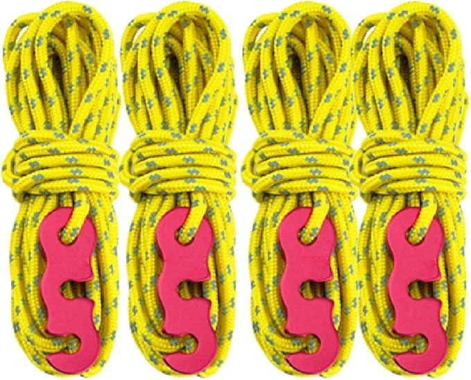 Azarxis Reflective Cord Pack Tent Guyline Rope High-Strength Lightweight with Aluminum Cord Adjuster for Tying Down Tarps, Camping Tent, Outdoor Packaging