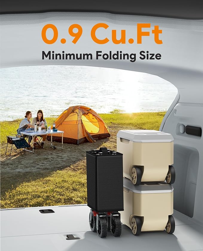 Wagons Carts Foldable, Collapsible Foldable Wagon 330lbs Capacity, Large Capacity Wagon Cart with All-Terrain Wheels,Heavy Duty Utility Wagon Cart with Brakes for Camping Shopping Sports