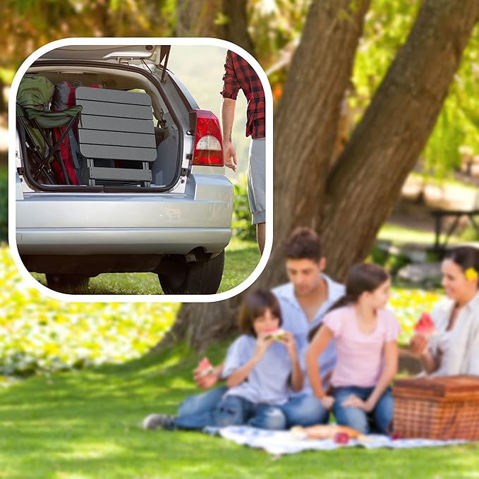 TORVA Outdoor Adirondack Foldable Side Table,Patio End Table for Poolside Garden, Weather Resistant Coffee Table -Plastic High-Density PE（Gray Color-floldable