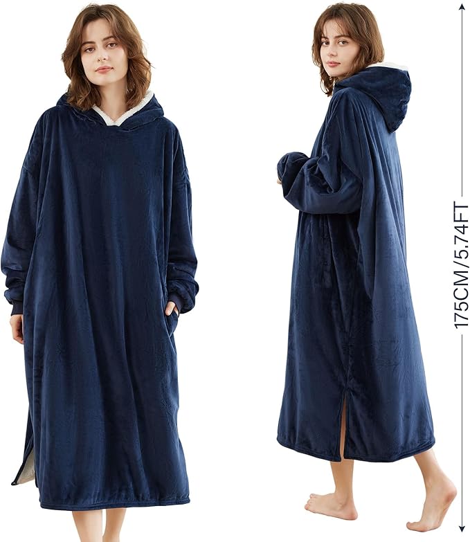 LetsFunny Blanket Hoodie,Oversized Wearable Sherpa Fleece Blanket Sweatshirt,Super Soft Warm Cozy with Giant Pocket,Gifts for Women Men Adults Teenagers Kids, One Size Fits All