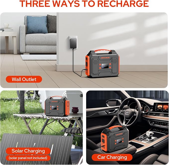 Portable Power Station 250Wh, 300W Solar Generator Power Bank 110V Large Power Bank with AC Outlet for Laptop for Home Use Camping Travel Emergency Hunting Outdoor