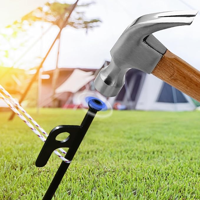 12 Pack Tent Stakes Heavy Duty Forged Steel Camping Stakes for Ground Outdoor Decorations Canopy