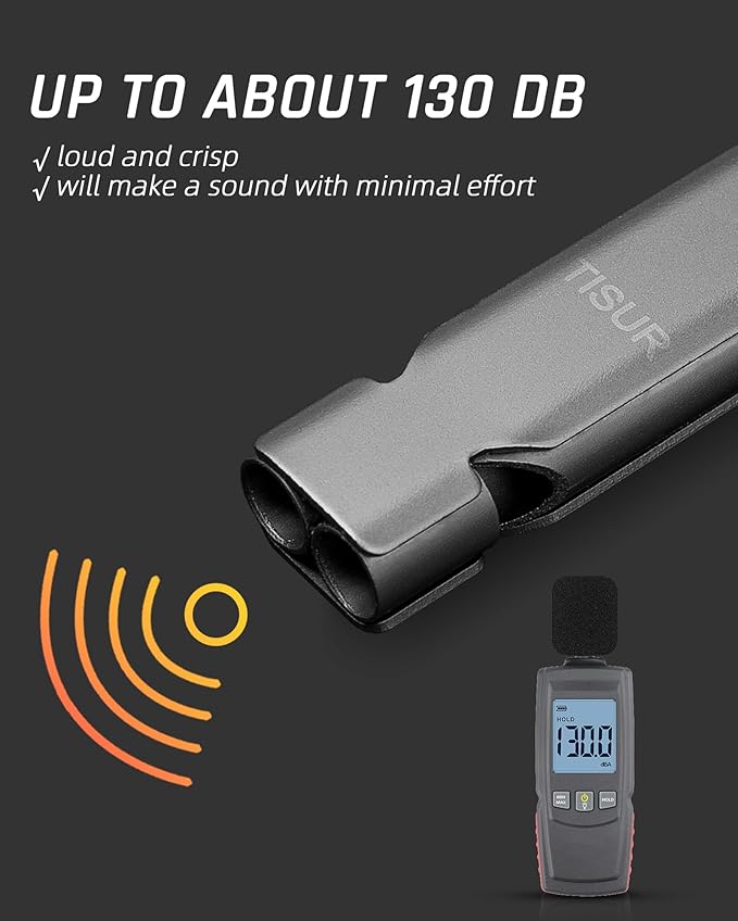 TISUR Loud Emergency Whistles,130db+ Lifeguard Safety Whistle Keychain for Surviva Camping Hiking dog whistle