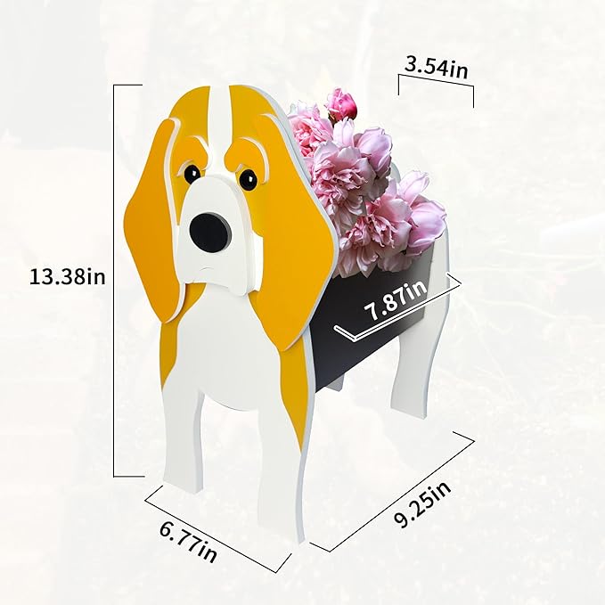 Beagle Dog Planter, Pet Shape Garden Pots Plant Pots for Indoor/Outdoor Gardens Decoration, Cute, Surprise Gifts/Souvenirs for Pet Lovers
