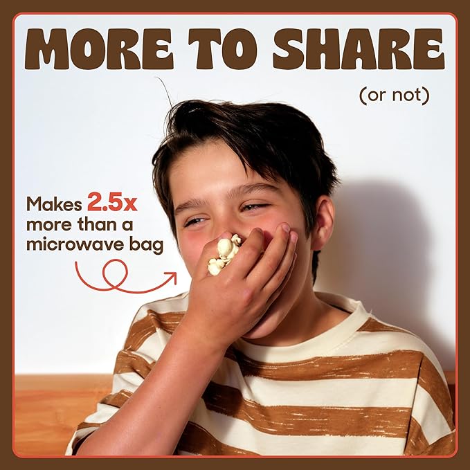 Popsmith Popcorn Popper in Cream - 6 Quart Stovetop Popcorn Machine - Stainless Steel Popcorn Maker Compatible with All Stovetops