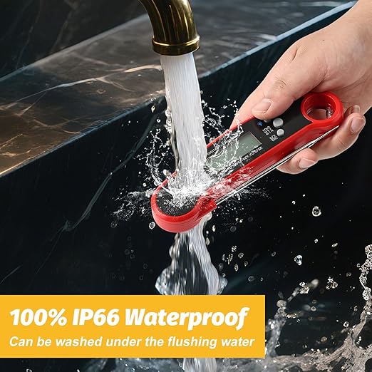 Meat Thermometer Digital, Waterproof Instant Read Cooking Thermometer with LCD Backlight, Magnetic Back & Bottle Opener for Kitchen, Baking, Sous Vide, Outdoor Grilling,Candy Making