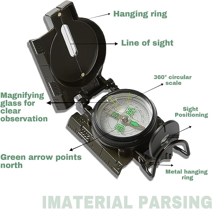 Custom Portable Compasses Keychain with Text Mini Compass with Waterproof Luminous Function Survival Gifts for Men Hiking Camping Hunting Map Navigation Tool