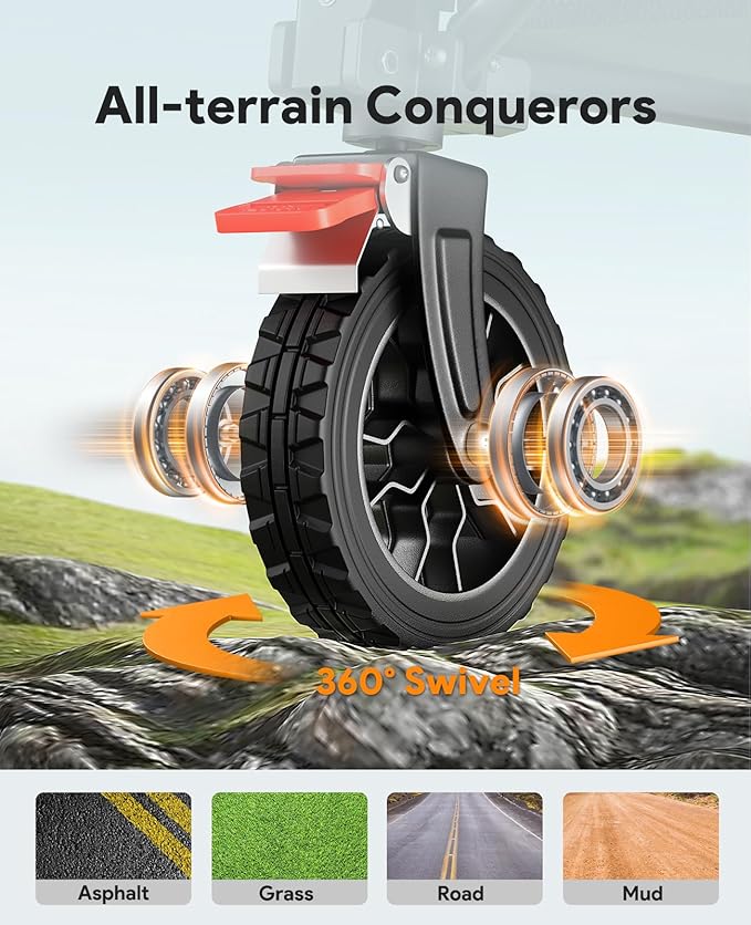 Wagons Carts Foldable, Collapsible Foldable Wagon 330lbs Capacity, Large Capacity Wagon Cart with All-Terrain Wheels,Heavy Duty Utility Wagon Cart with Brakes for Camping Shopping Sports