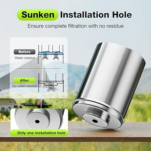 Purewell 1.0 Gallon Portable Gravity Water Filter System, 3-Stage 0.01μm Ultra-Filtration Countertop System with Water Level Window and Stand, Reduce 99% Chlorine, for Camping, RVing, Home (PW-1G-K)