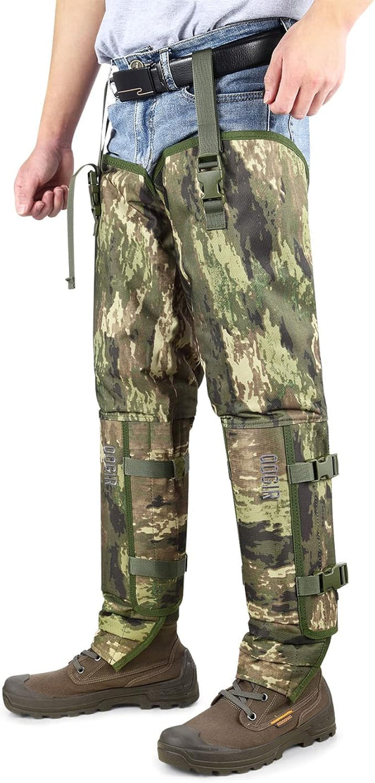 QOGIR Snake Guard Protection Chaps: Snake Bite Protection for Ankle to Thigh Snake Chaps, Waterproof Snake Gaiters
