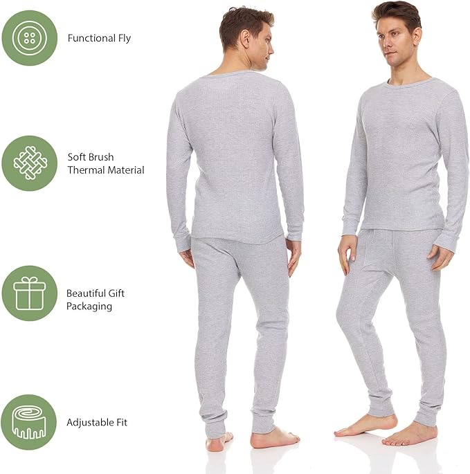 DARESAY Mens Thermal Long Sleeve Shirt & Pant - Base Layer for Tshirts & Jackets - Long Johns For Men Base Layer Set (2-Sets)