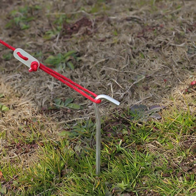 Tent Pegs - Aluminium Tent Stakes Pegs with Hook - 7’’ Hexagon Rod Stakes Nail Spike Garden Stakes Camping Pegs for Pitching Camping Tent, Canopies