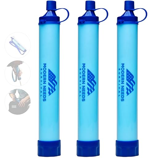 Ready Filter Personal Water Filter Straw | Backpacking Water Filter for Hiking & Camping | Portable Water Purifier Camping | Emergency Survival Gear & Camping Survival Kit | 3 Pack