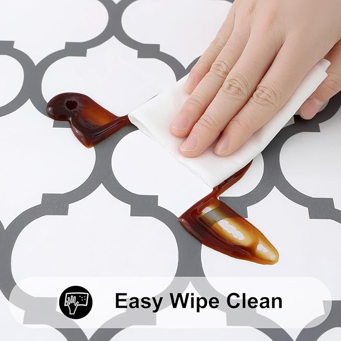 Smiry Rectangle Picnic Table Cover, Waterproof Elastic Fitted Camping Tablecloths for 6 Foot Tables, Wipeable Flannel Backed Vinyl Tablecloth Protector for Indoor, Outdoor (White, 30x72 Inches)