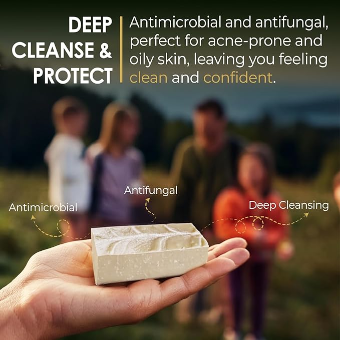 Tea Tree Bar Soap for Men and Women, Made with Organic Ingredients, Handmade in the USA, Moisturizing and Therapeutic for Face/Body, Soap Bar for Sensitive Skin