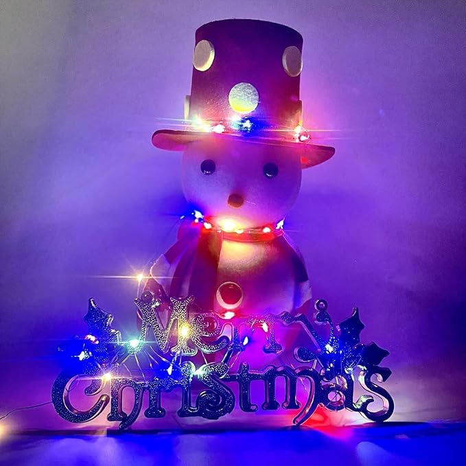 4-Pack Multicolor Christmas Fairy Lights Battery Operated with Timer, Waterproof 16FT 50 LED String Lights Outdoor Indoor, Twinkle Lights for Bedroom Wedding Party Christmas Decoration (Multicolor)