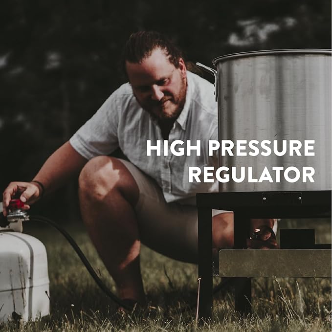 GasOne Seafood Boil Kit with Propane Burner, Propane Regulator, 100Qt Pot with Basket – Heavy Duty Construction Seafood Boil Pot for Outdoor Cooking – Easy to Clean and Durable Crab Boil Pot