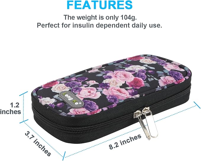 YOUSHARES Insulin Cooler Travel Case - Travel Ice Pack for Diabetic Organize Supplies Diabetes Bags Insulated Cooling Bag (Rose)
