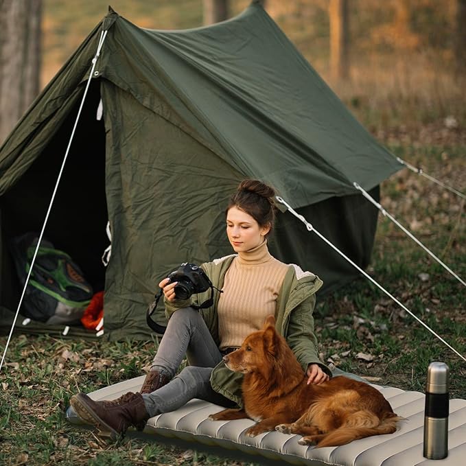 Single Size Camping Air Mattress Inflatable Bed,Blow Up Mattress Sleeping Pad