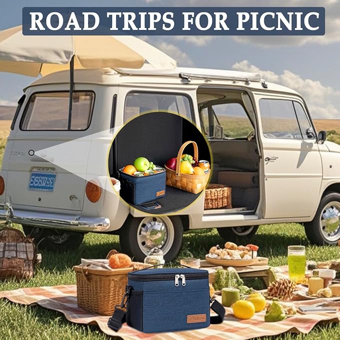 TuErcao Insulated Cooler Bag 6/24 Can Collapsible Leakproof Soft Sided Cooler for Car, Portable Foldable Small Ice Chest for Beach Camping Picnic Travel, 5/15qt Lunch Box for Men Work