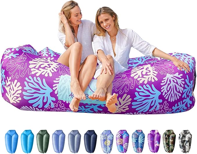 AlphaBeing Inflatable Lounger Beach Chair Accessories, Air Sofa Hammock Inflatable Couch for Camping Backyard Lakeside with Compression Sacks, Ideal Outdoor Gifts for Adults